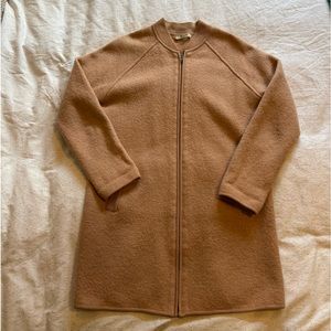 Madewell Blush Pink Boiled Wool Long Bomber - Size Small